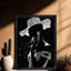 Reproduction d'art encadré noir, déesse de diamant rétro-402680233