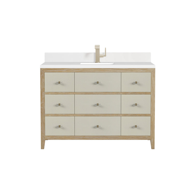 Celeste 48'' Single Bathroom Vanity with Top, White Zeus, Single-Hole