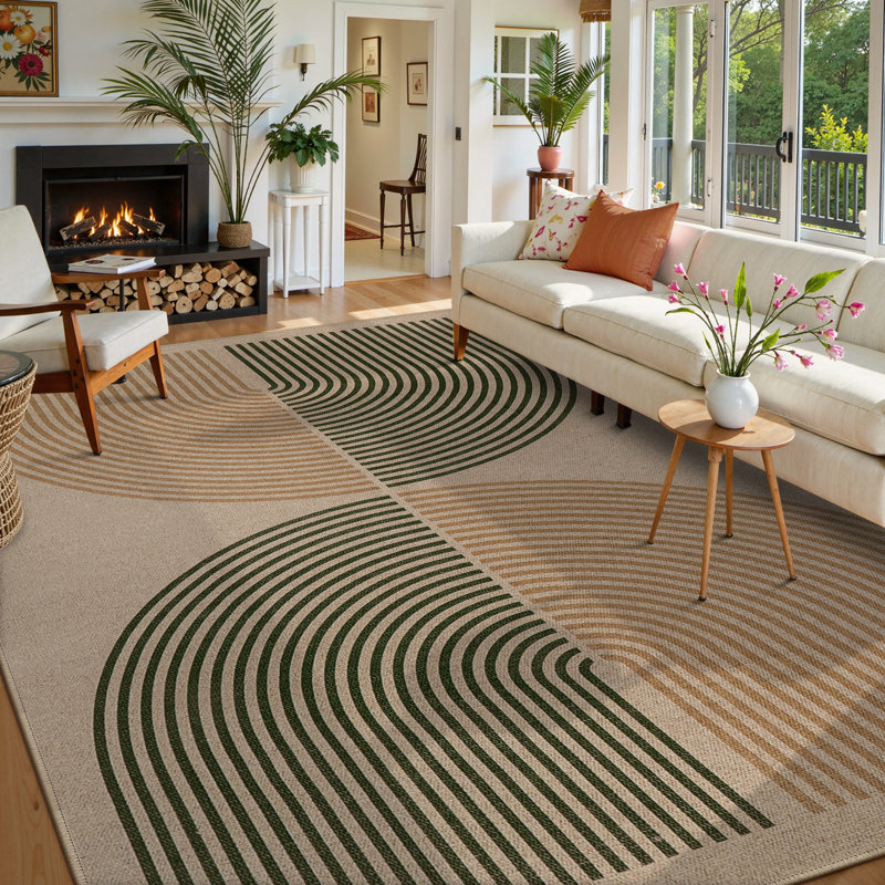 Tapis d'extérieur en faux jute avec envers antidérapant Narze, Rectangulaire 8 pi x 10 pi