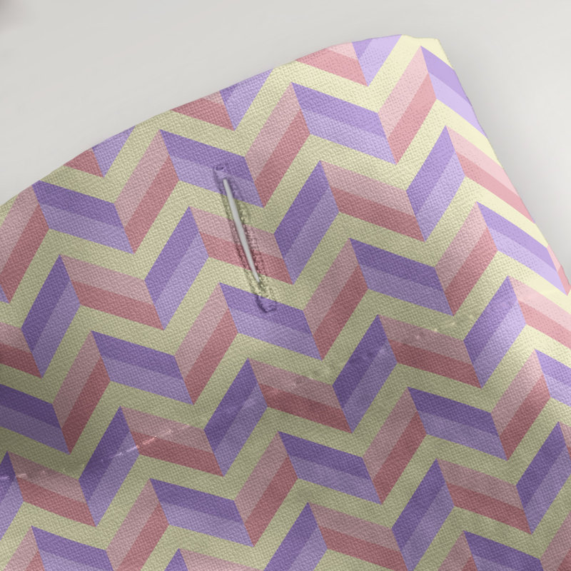 Rideau de douche simple à chevrons, Rose / Mauve