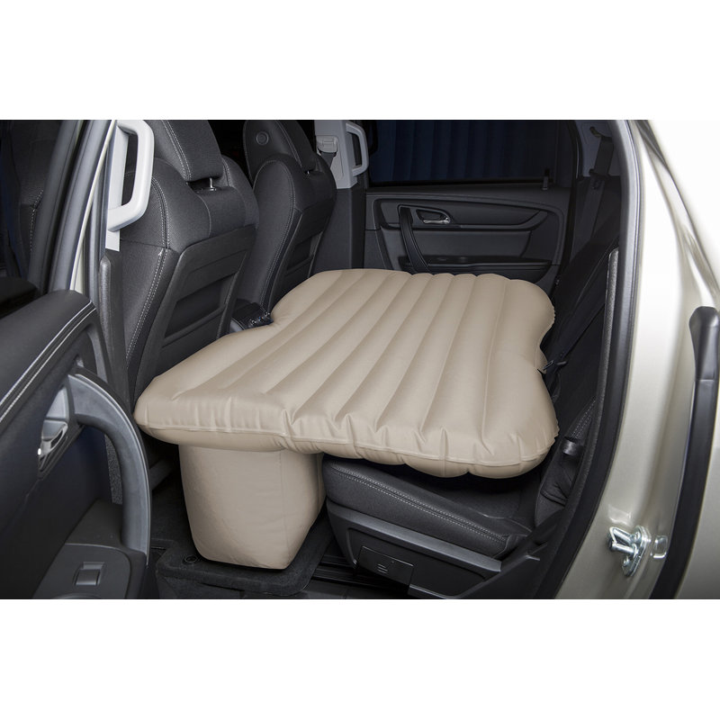 Tan Inflatable Full-Size Rear Seat Air Mattress with Pump