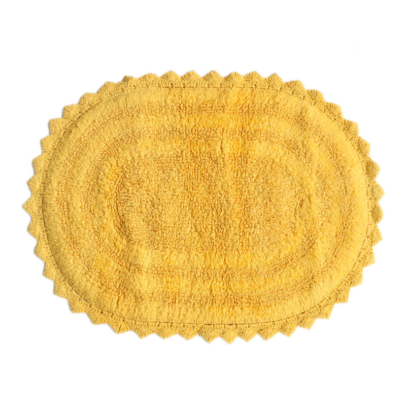 100% Cotton Bath Rug, Yellow