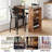 Space Saving Dining Table Set for 2, Foldable Counter Height Table with 3 Tier Storage and 2 Cushioned Stools-354125630