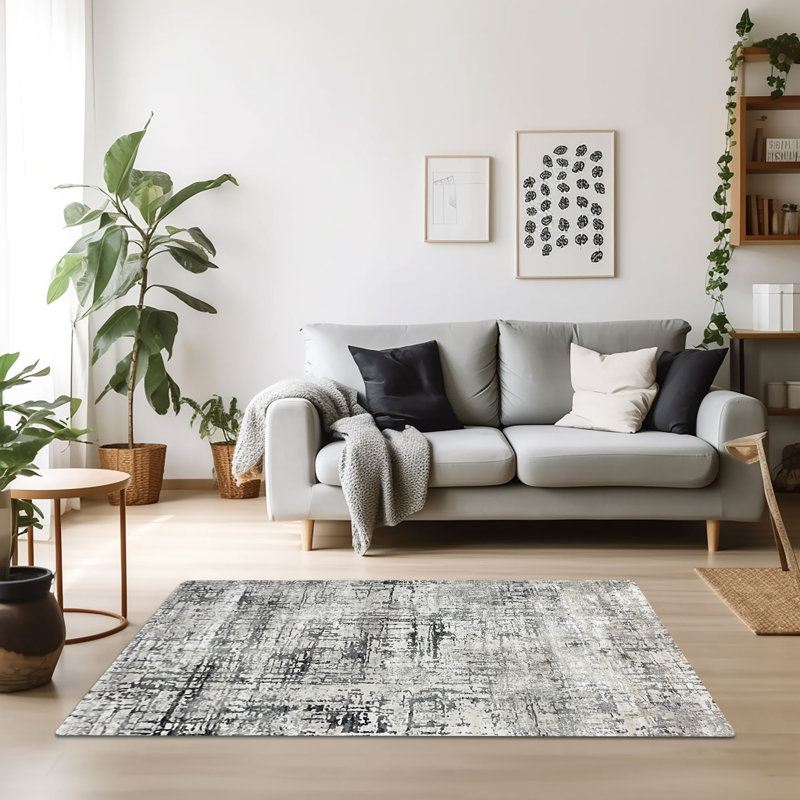 17 Stories Abstract Design Wool & Silk Rug