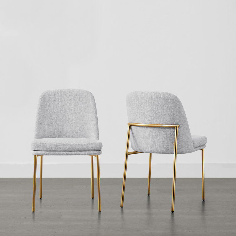 Chaise de salle à manger Angelick avec structure en métal, 2, Blanc (multicolore)