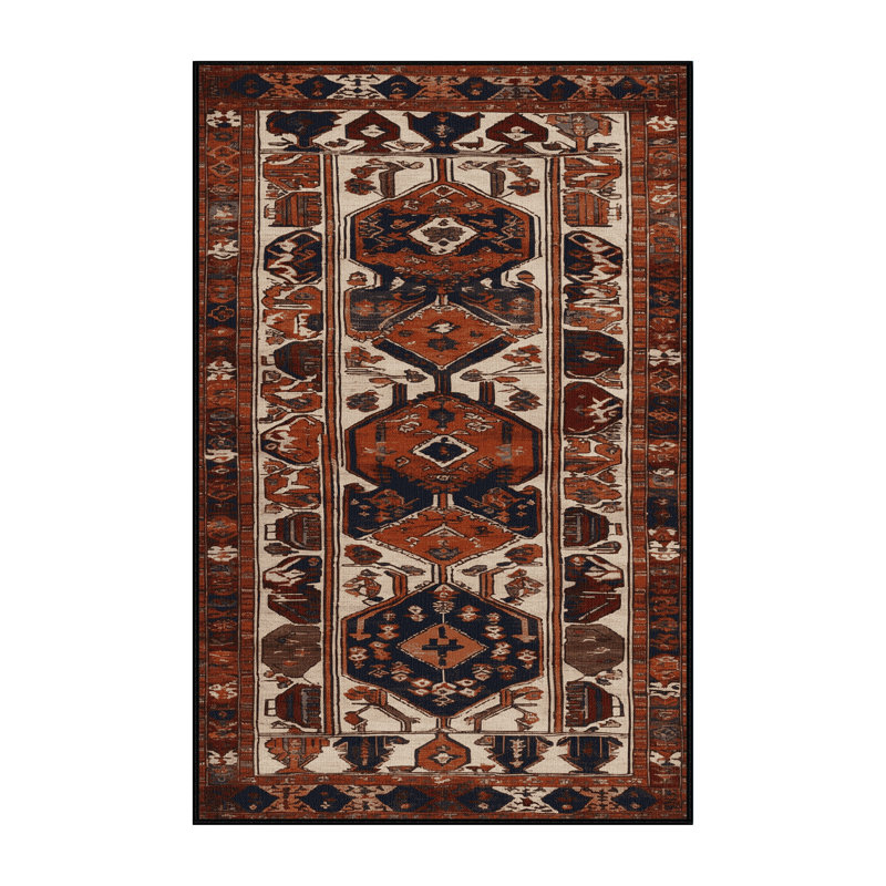 Machine Washable Turkish Black Area Rug, Rectangle 2' x 3'