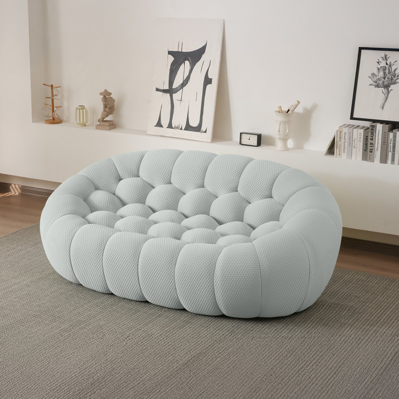 Cenie Upholstered Boneless Sofa, No Assembly Required, Light Grey, 30.71" H x 78.74" W x 42.52" D