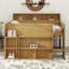 Lit mezzanine double avec bureau et cadre de lit mezzanine en bois avec DEL et plusieurs tablettes de rangement-446076410