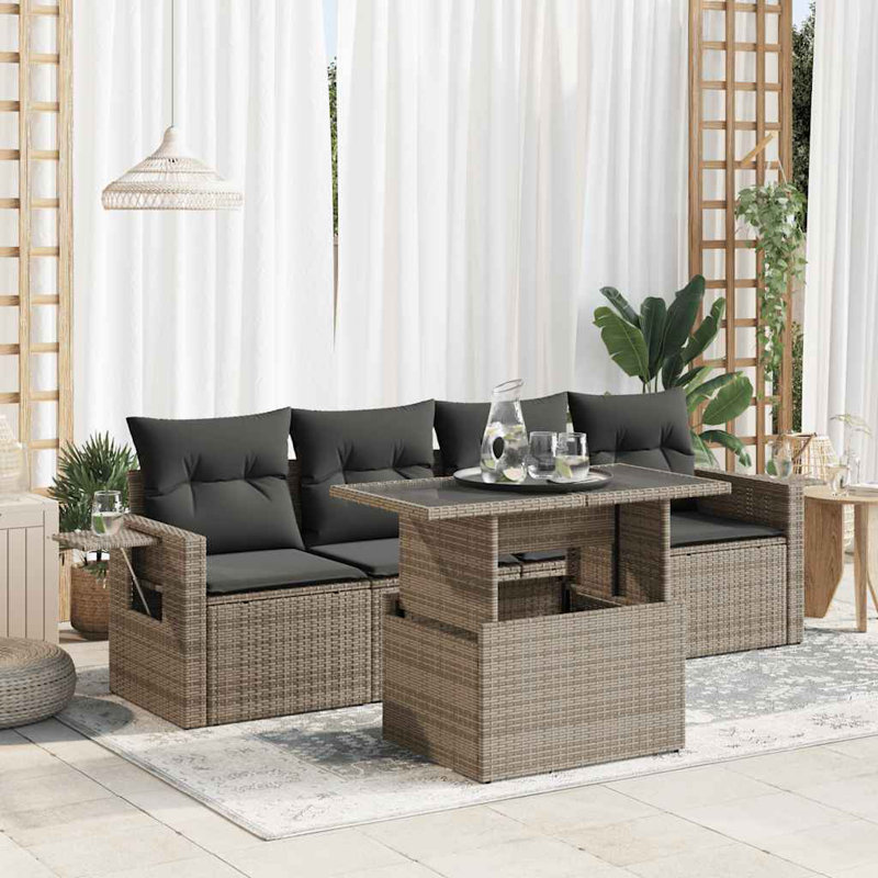  Ensemble de canapé de jardin gris