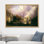 Rustique, campagne, mystique, montagne rocheuse, forêt, lac, paysage, nuages, ciel, désert, art moderne, rustique