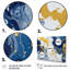 «Blue and Gold Luxury Abstract Fluid Art», impression sur toile tendue 3 pièces-1702318718