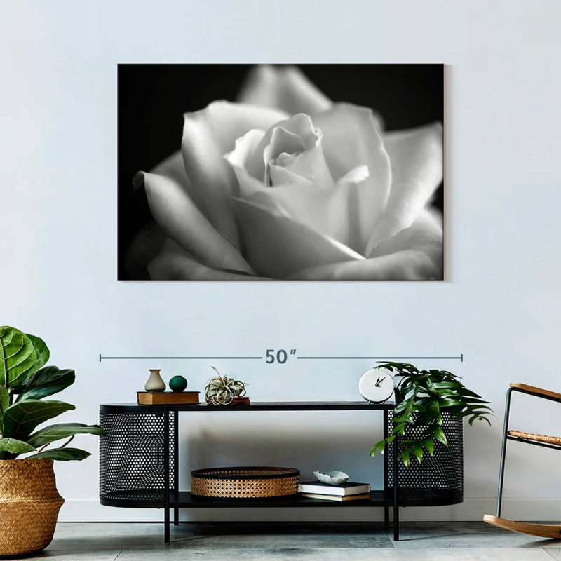 Harnek BW Blooming White Rose, 30" H x 45" W