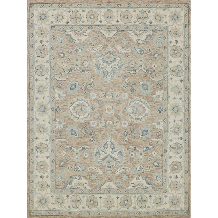 Exquisite Rugs Claremont Oushak Handmade Hand-Tufted New Zealand Wool On Canvas Light Brown/Ivory Area Rug