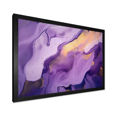 Mauve et or marbré, nuages d'encre II - impression