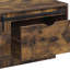Table basse rustique en chêne avec porte de grange coulissante