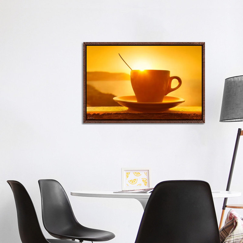 Wake up 1 Piece Wall Art on Canvas, 101.6 cm H x 66.04 cm W, Classic Brown Wood Framed