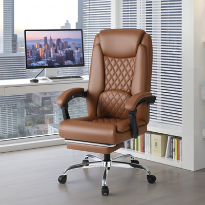 Fauteuil de direction en similicuir Minola avec repose-pieds