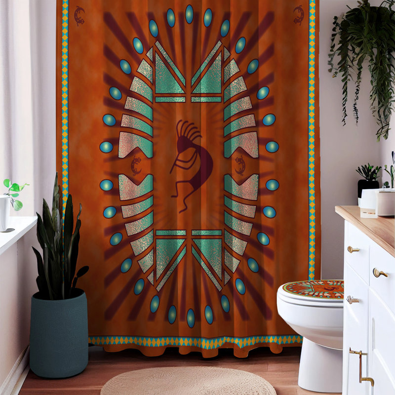 Kokopelli Shower Curtain – Southwestern Union Rustic Print