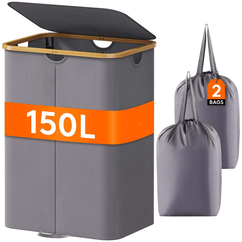 Bhargava Laundry Hamper with Handles, 69 x 53 x 40, Grey