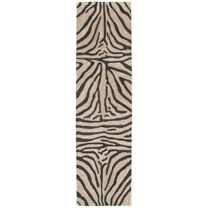 Ravella Hand Tufted Animal Print Indoor / Outdoor Rug, Runner 2' x 8'