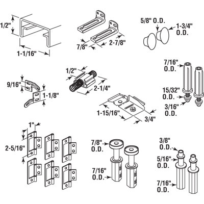 Prime-Line Bi-Fold Closet Track Kit, Length, Steel Track, White (1 Kit)