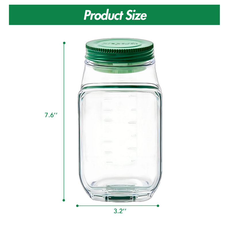 Reusable Mason Jar Salad Containers, 2 Pack Leakproof Food Storage Jars with Side-Opening Lid and Dressing Cup, BPA-Free Lunch Pots for Home, Office and Travel