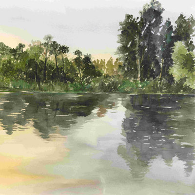 Aquarelles arbres de rivage