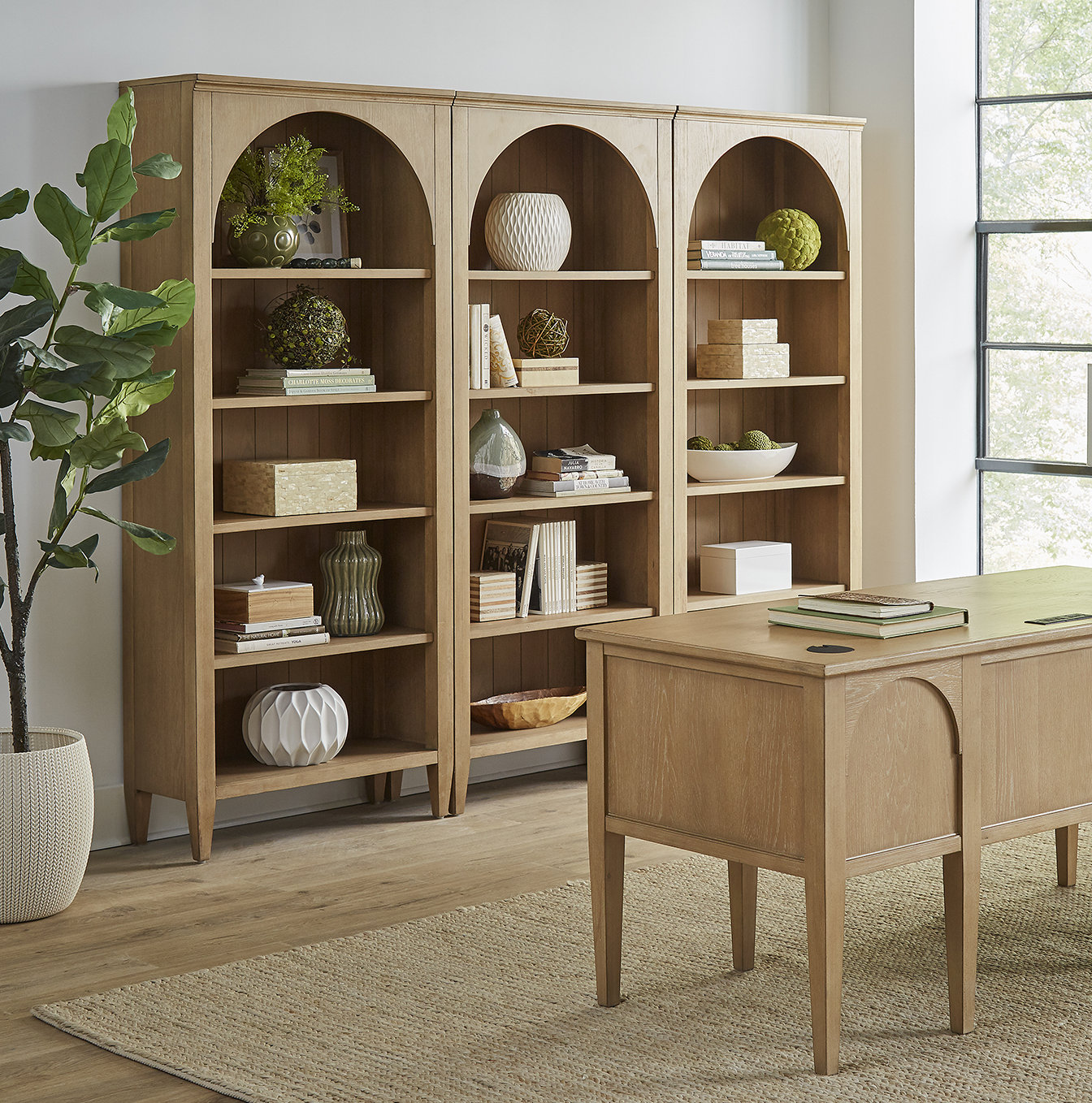 Gayle 32" W Bookcase, 78" H x 96" W x 14" D, 3