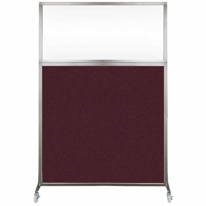Cloison de bureau Hush - fenêtre transparente, 48", Canneberge