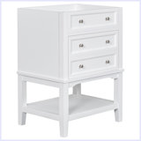 Modern Bathroom Vanity Storage Cabinet with Drawer and Open Shelf