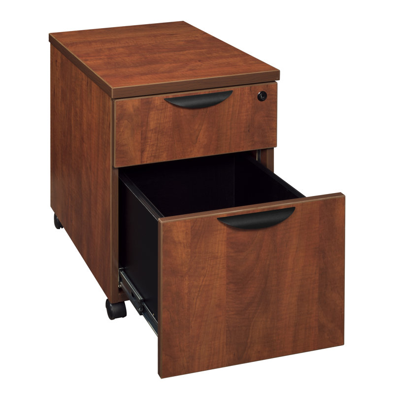 Nickyla Box File Mobile Pedestal Drawer Unit, Cherry