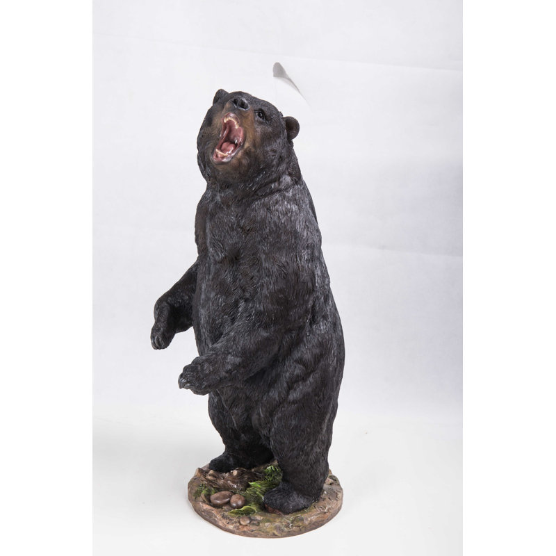 Growling Bear Standing Statue