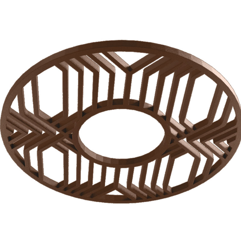 38 po x P 13 7/8 po x P 1 po, médaillon de plafond en PVC de qualité architecturale, cuivre, H 38 po x l 38 po x P 1 po