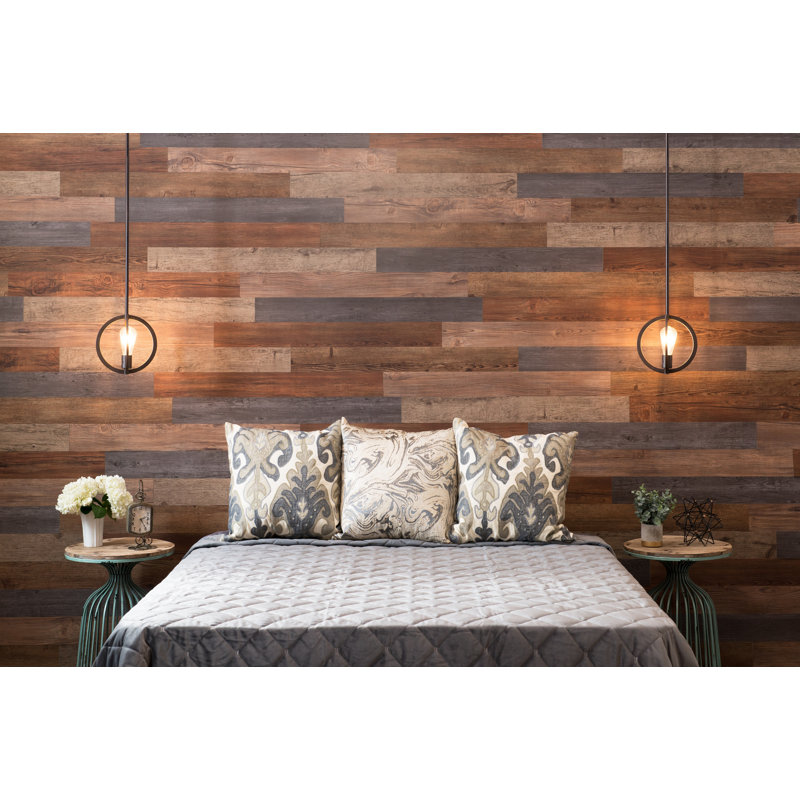 Panneaux muraux en bois de grange pelez et collez 4 po x 36 po (paquet de 3), Assorted