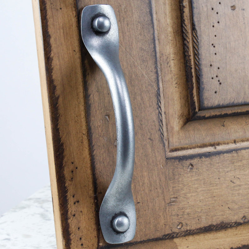 Matte Iron Rustic Industrial Arch Pull with Mounting Hardware