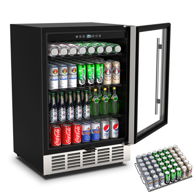 23.4" Single Zone Wine & Beverage Refrigerator – 40 Bottle & 190 Can Capacity, 5.29 cu. ft. Built-in or Freestanding Beverage Cooler