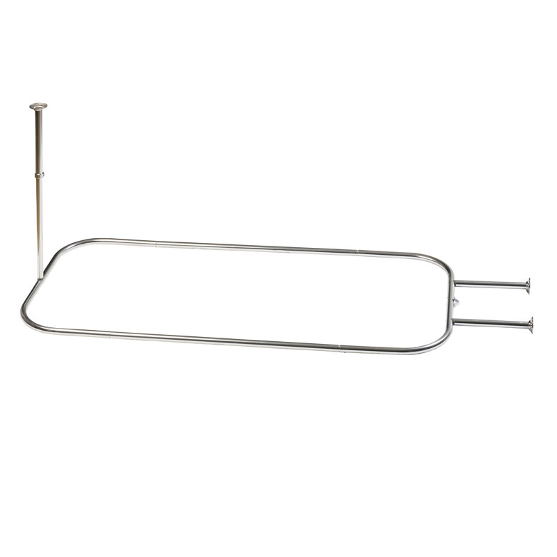 70.57'' D-Shaped Shower Curtain Rod, Chrome