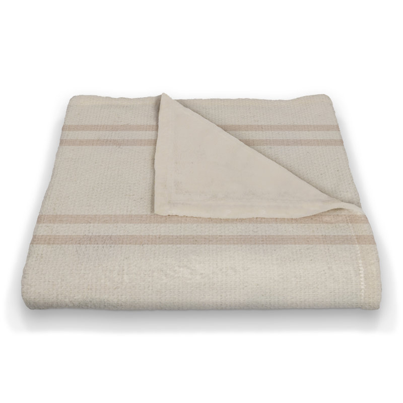 Hand Woven Throw Blanket, Blush/White