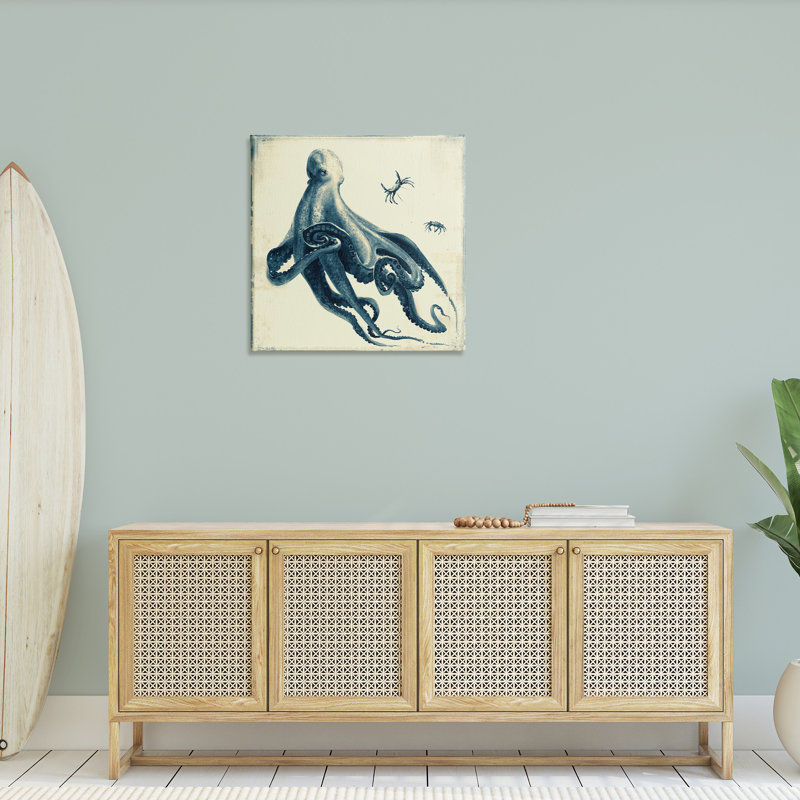 Pieuvre et art mural sur toile de mer, H 30 po x l 30 po