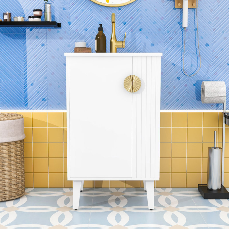 Elegant French Style Bathroom Vanity with Integrated Sink & Compact Design, White