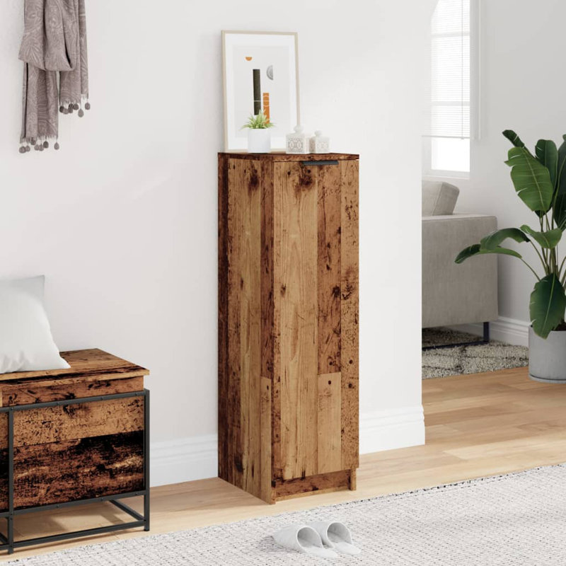 4 Pair Shoe Storage Cabinet, Old Wood