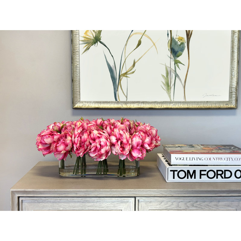 Peonies Arranged in a Glass Vase, Pink