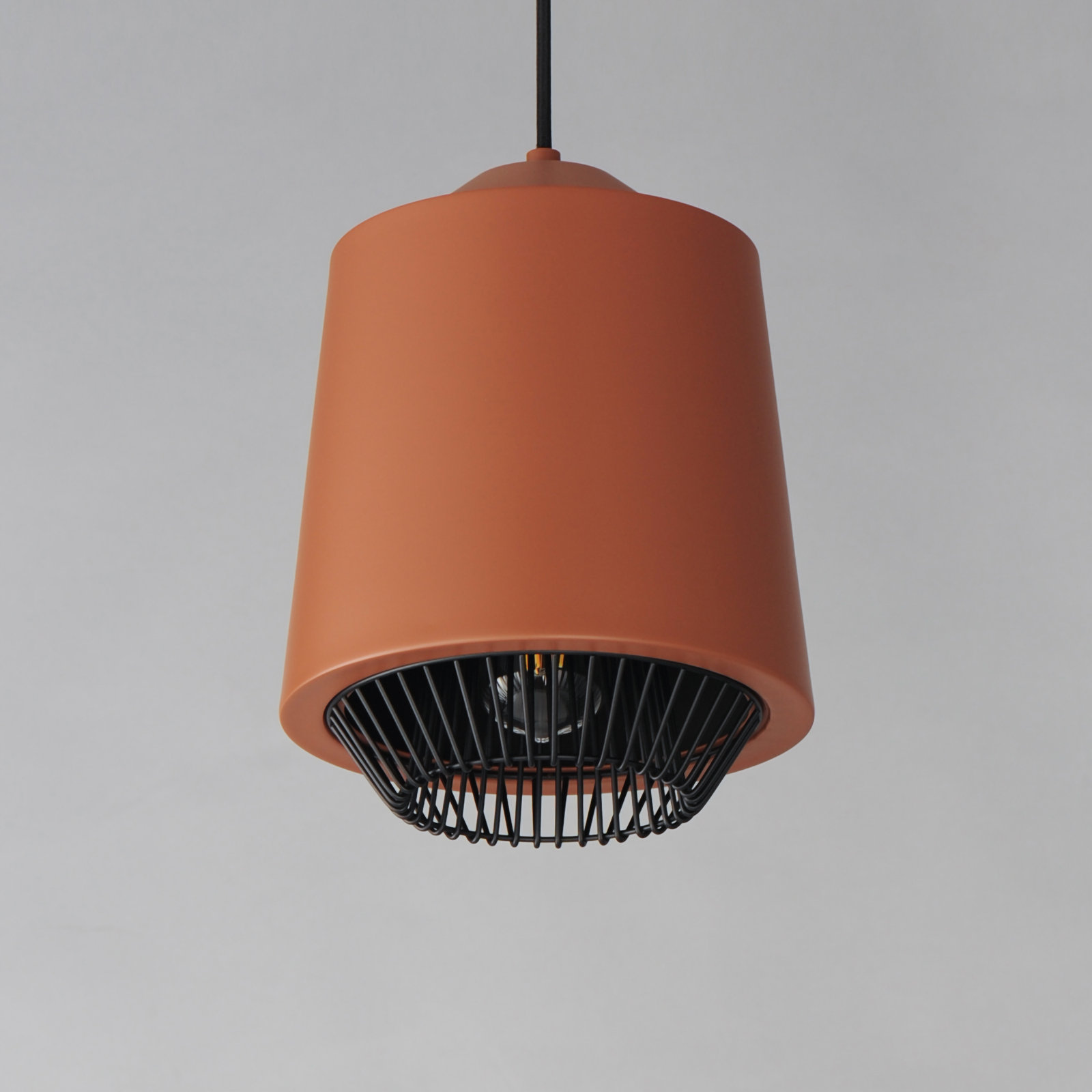 Cici Single Light Pendant, Brick/Black