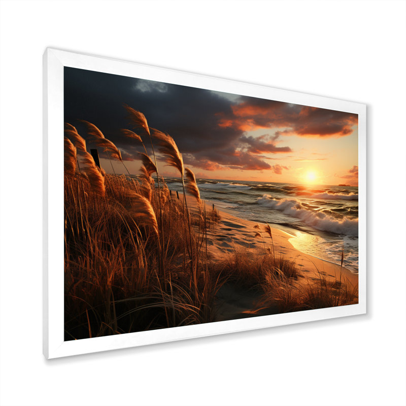 Golden Sands A hypnotisant sur toile, H 12 po x l 20 po x P 1 po, Cadre photo blanc