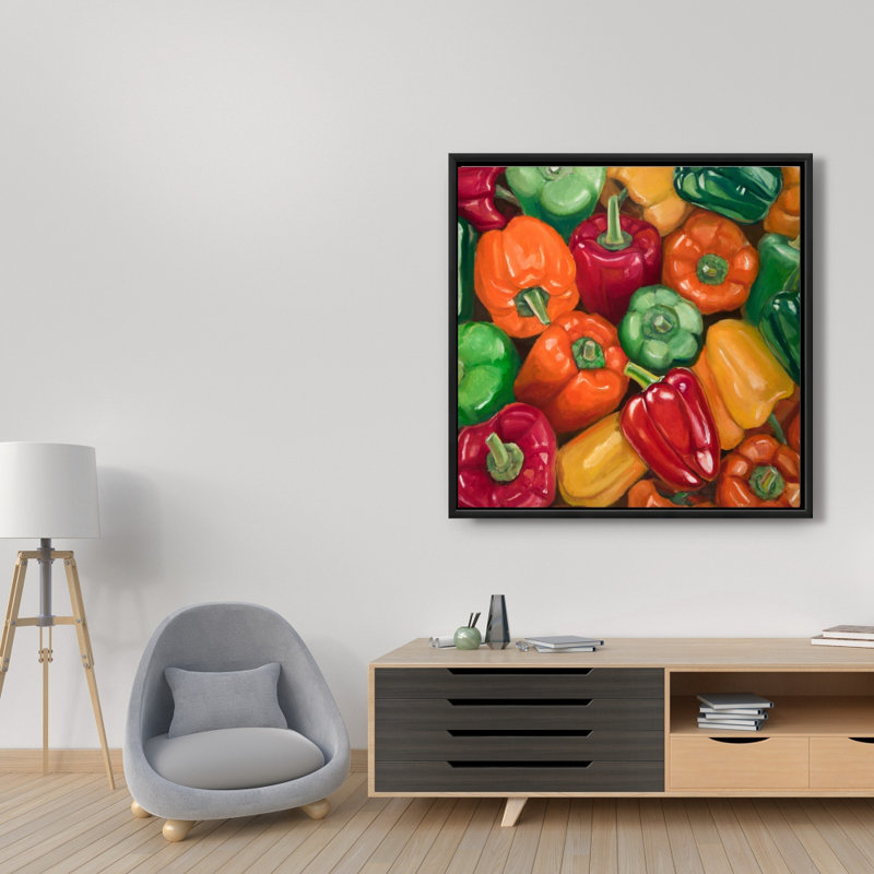 Art coloré sur toile, nourriture colorée, poivrons