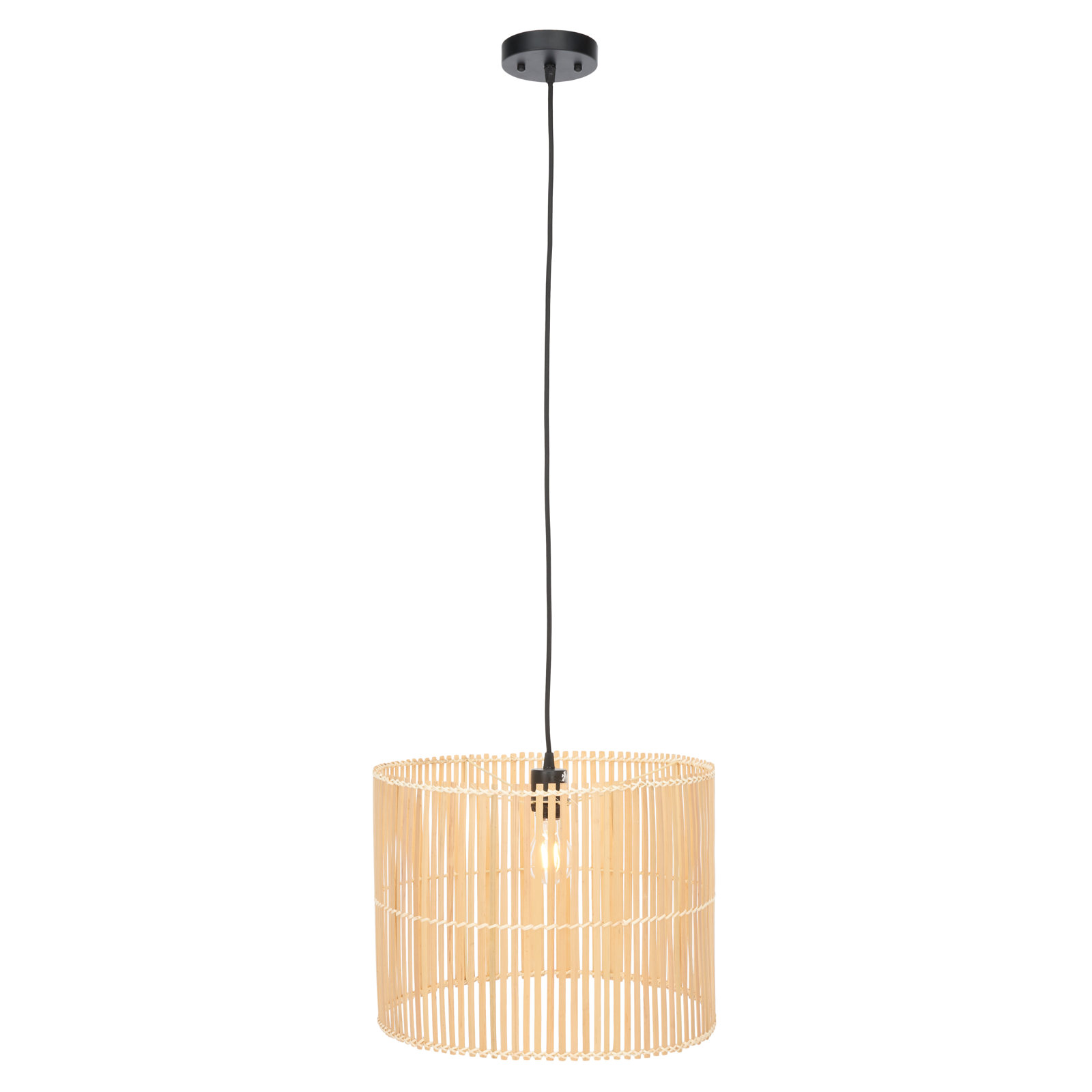 Fareholm Single Light Rattan Dimmable Pendant, Natural