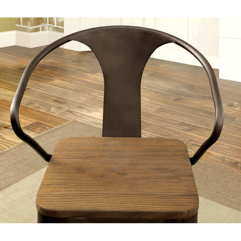 Chaise avec accoudoirs en métal Kreig, Bronze foncé
