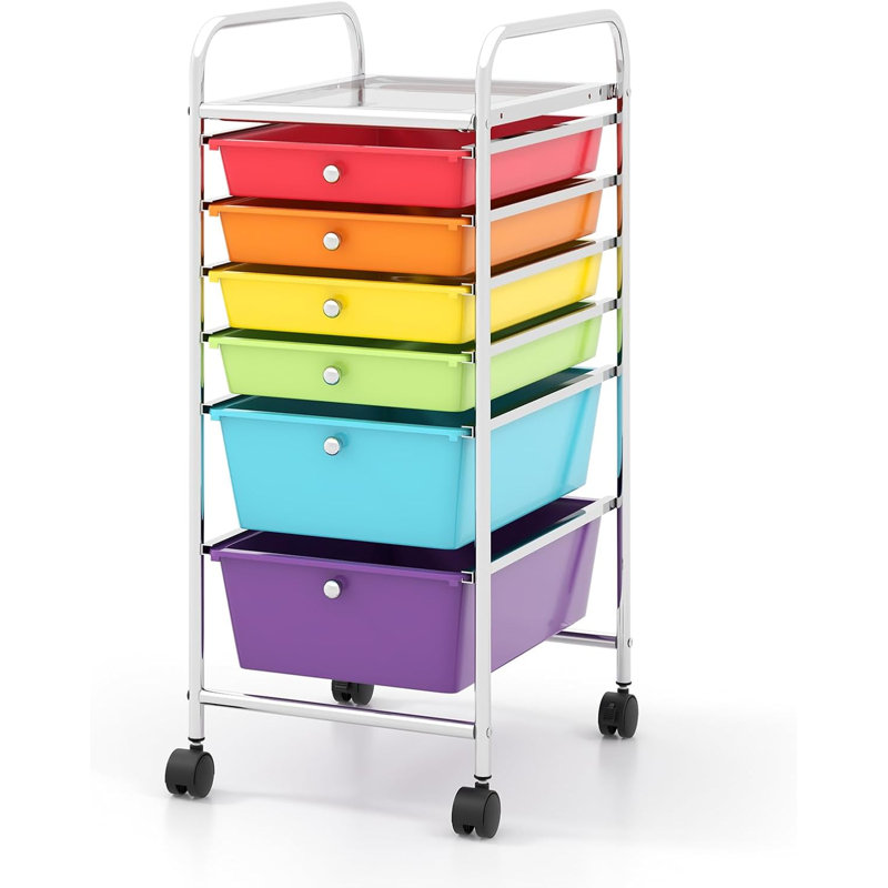 Truex 6 Drawer Storage Drawer with Locking Wheels