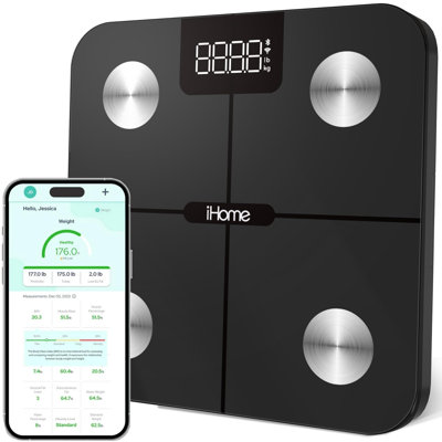 iHome WiFi Smart Scale - Analyseur de composition corporelle, Auto-Sync