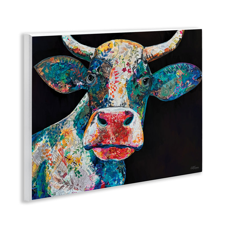 "Paisley" vache, art mural par Cat Thurman Designs